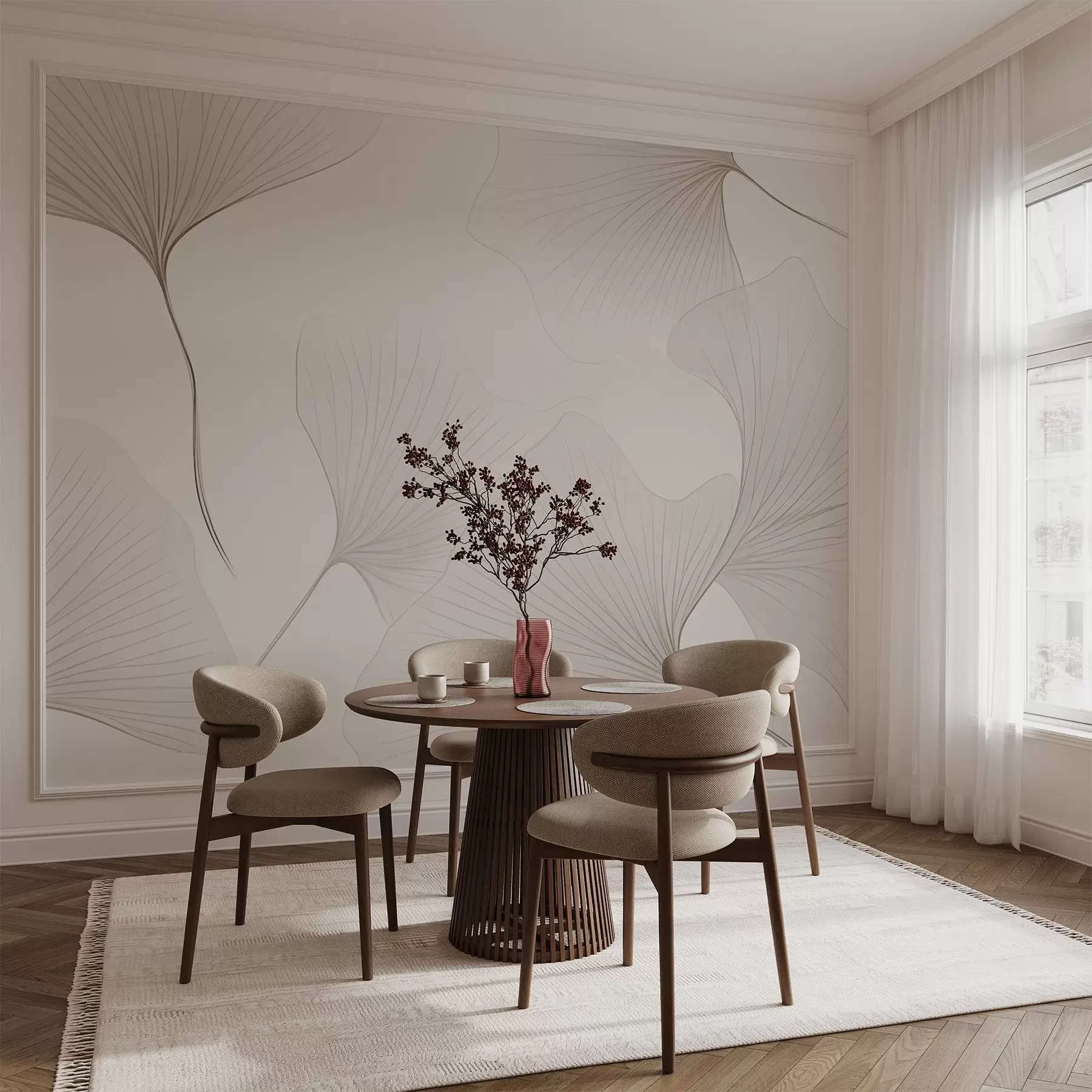 fototapet Frunze transparente de ginkgo w04433v1