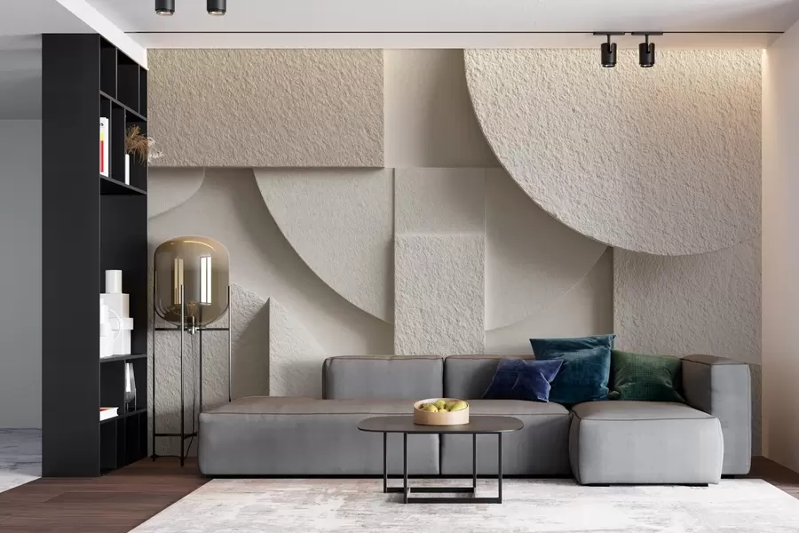 fototapet Compoziție abstractă de forme geometrice bej w04395