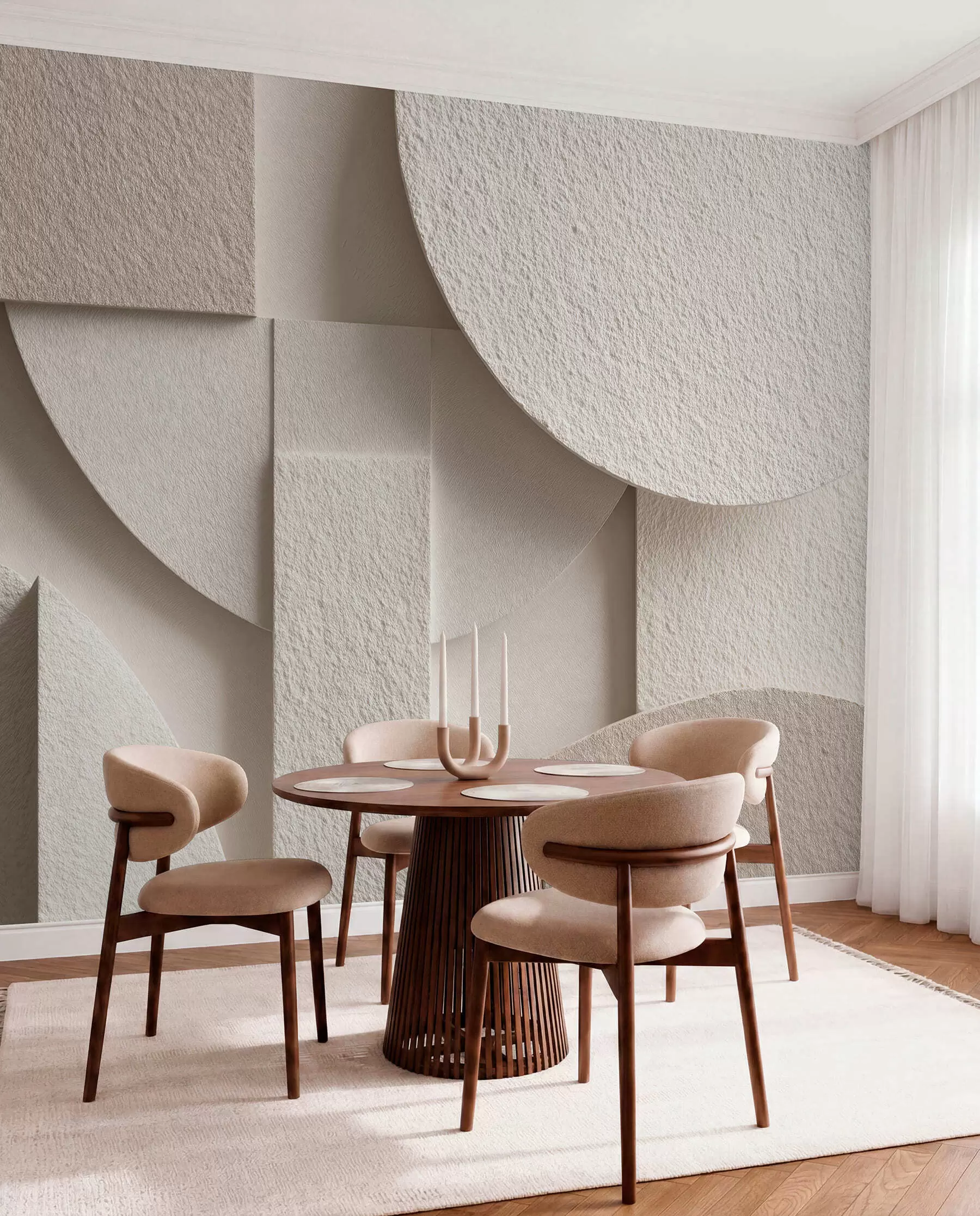 fototapet Compoziție abstractă de forme geometrice bej w04395
