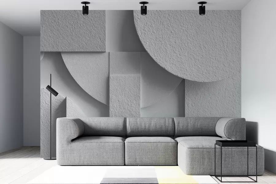 fototapet Compoziție abstractă cu forme geometrice tridimensionale albe w04395v1