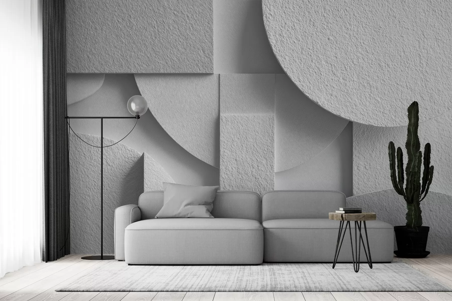 fototapet Compoziție abstractă cu forme geometrice tridimensionale albe w04395v1