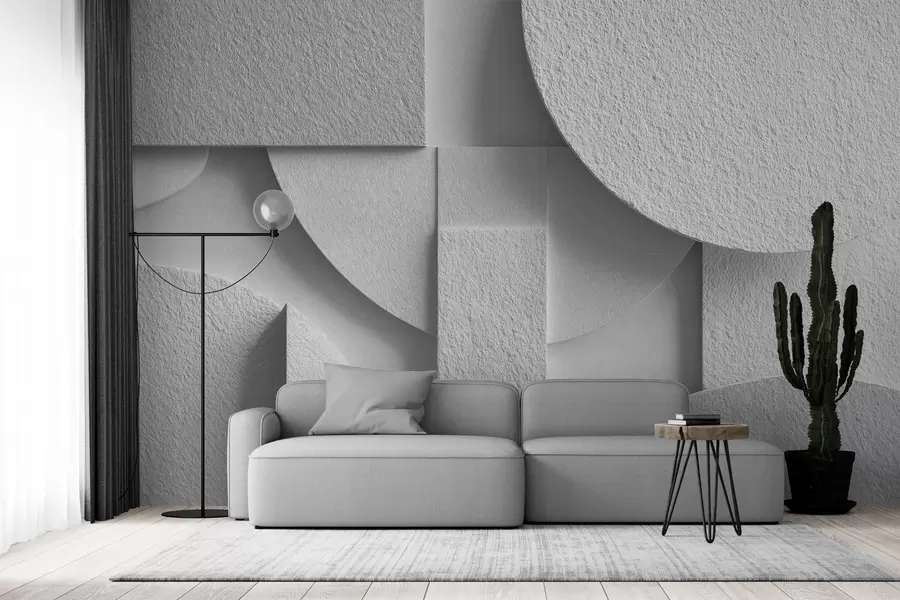 fototapet Compoziție abstractă cu forme geometrice tridimensionale albe w04395v1