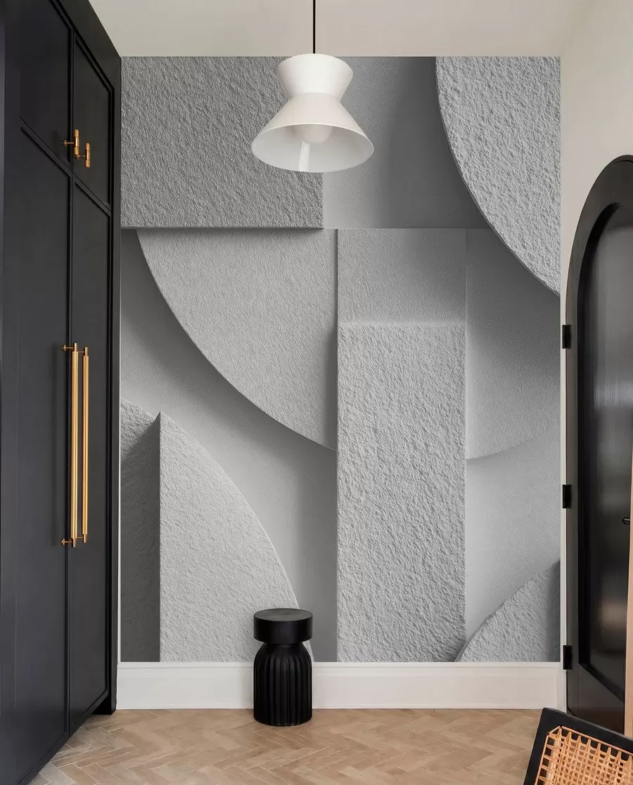 fototapet Compoziție abstractă cu forme geometrice tridimensionale albe w04395v1