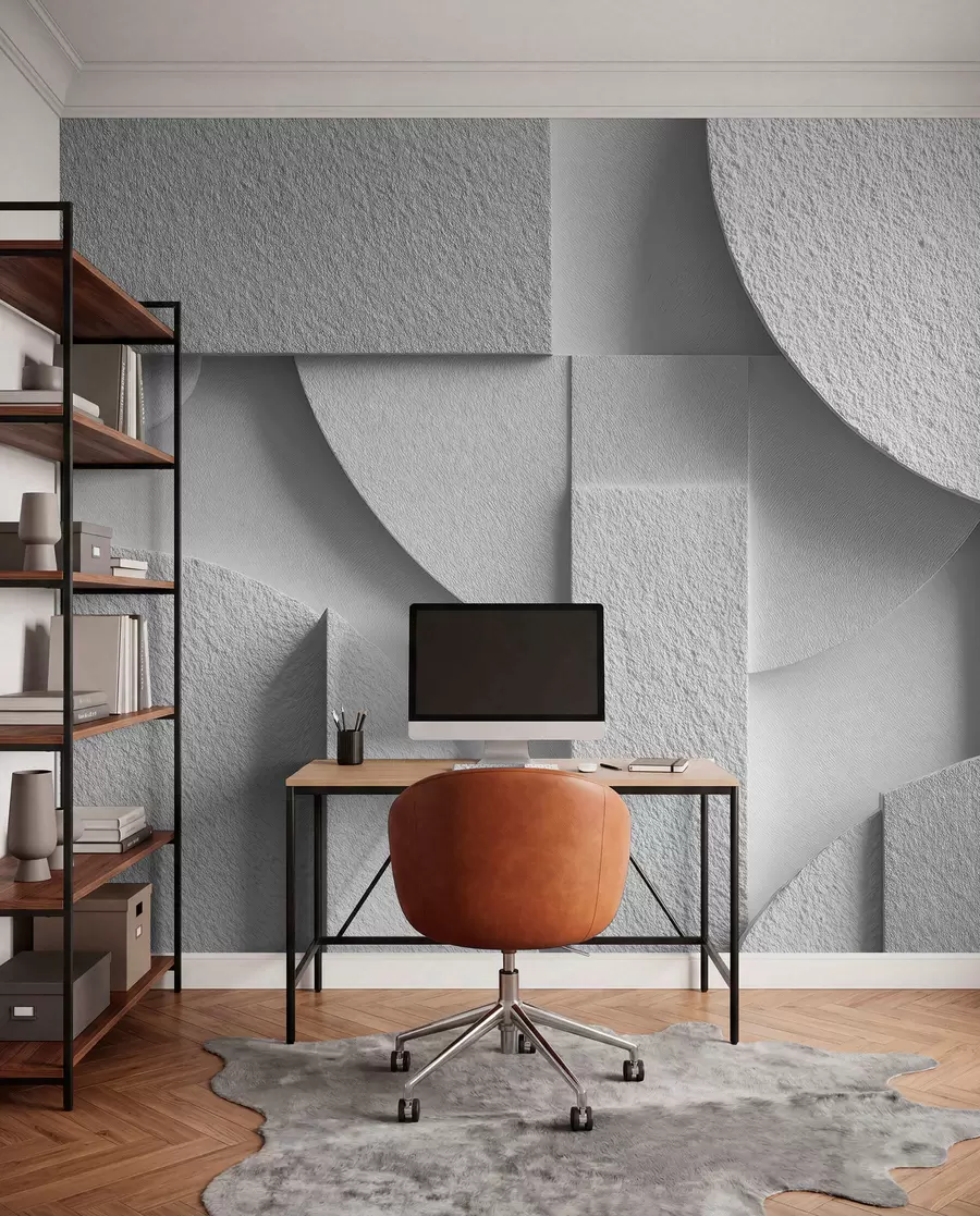 fototapet Compoziție abstractă cu forme geometrice tridimensionale albe w04395v1