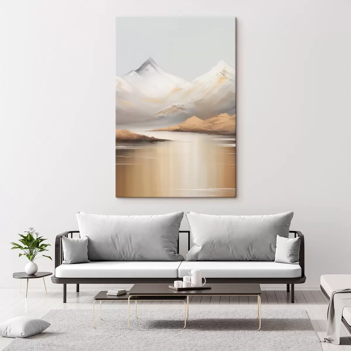 Tablouri Lac de munte sub vârfuri înzăpezite s45466