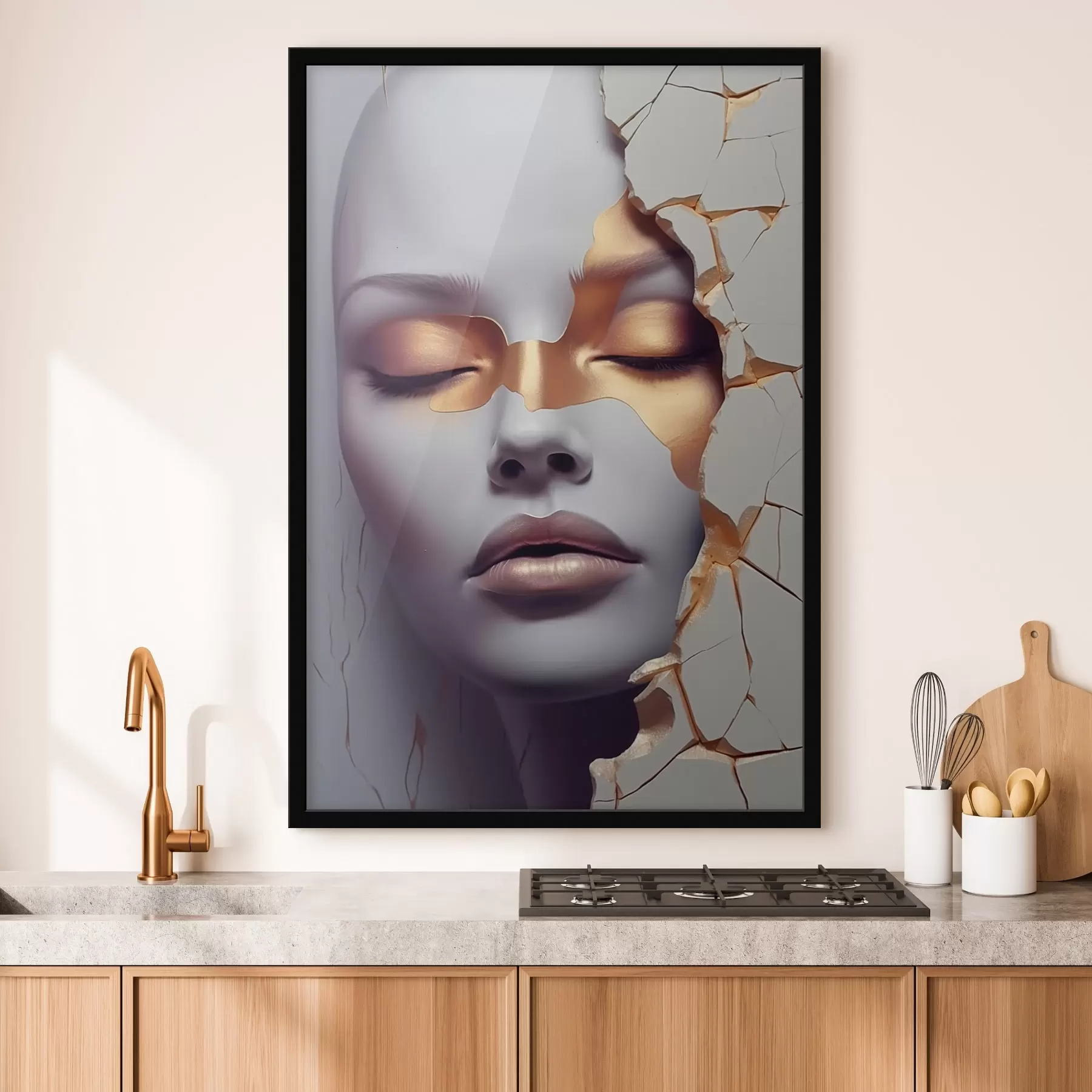 fototapet Fața în crăpături f45462