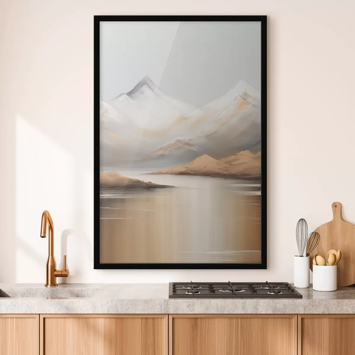 Poster Lac de munte sub vârfuri înzăpezite f45466