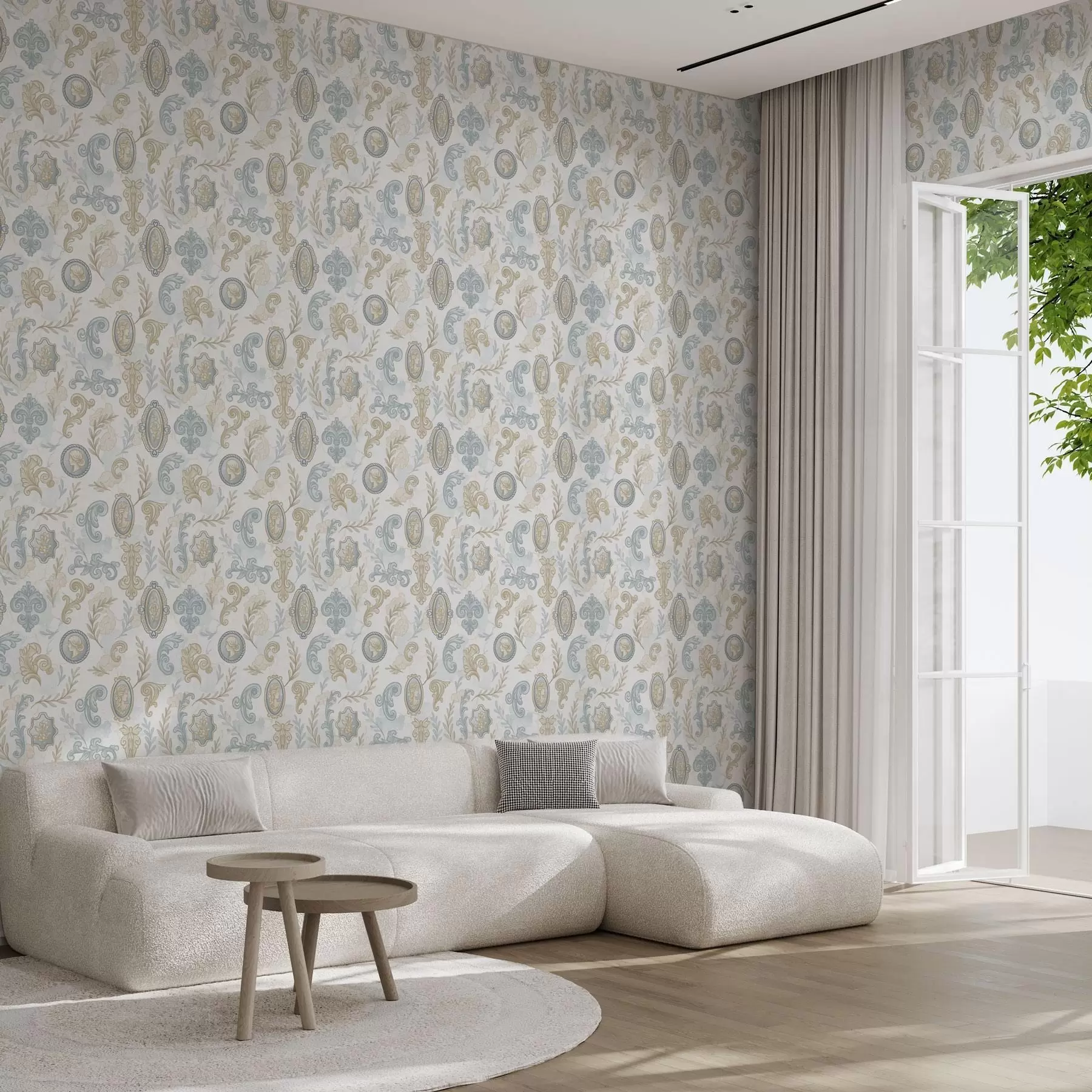 fototapet Ornament clasic cu medalioane și modele a00319