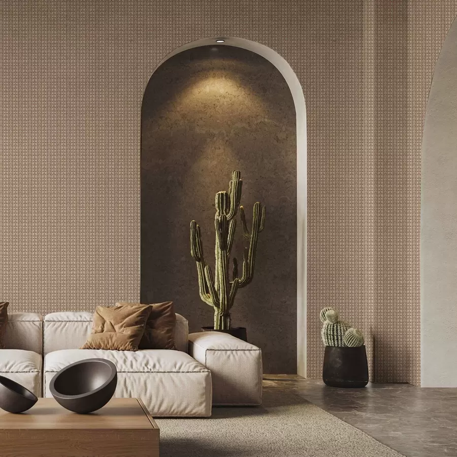 fototapet Ornament dungat cu flori roșii a00341