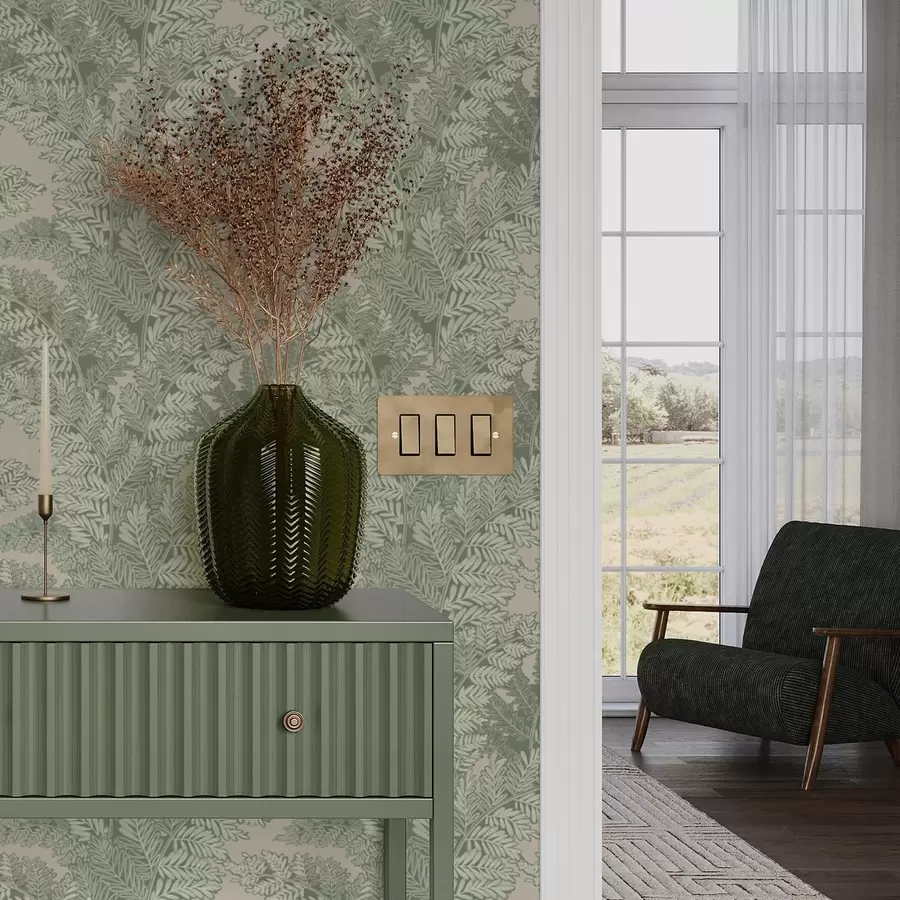 fototapet Model verde cu frunze de ferigă a00345