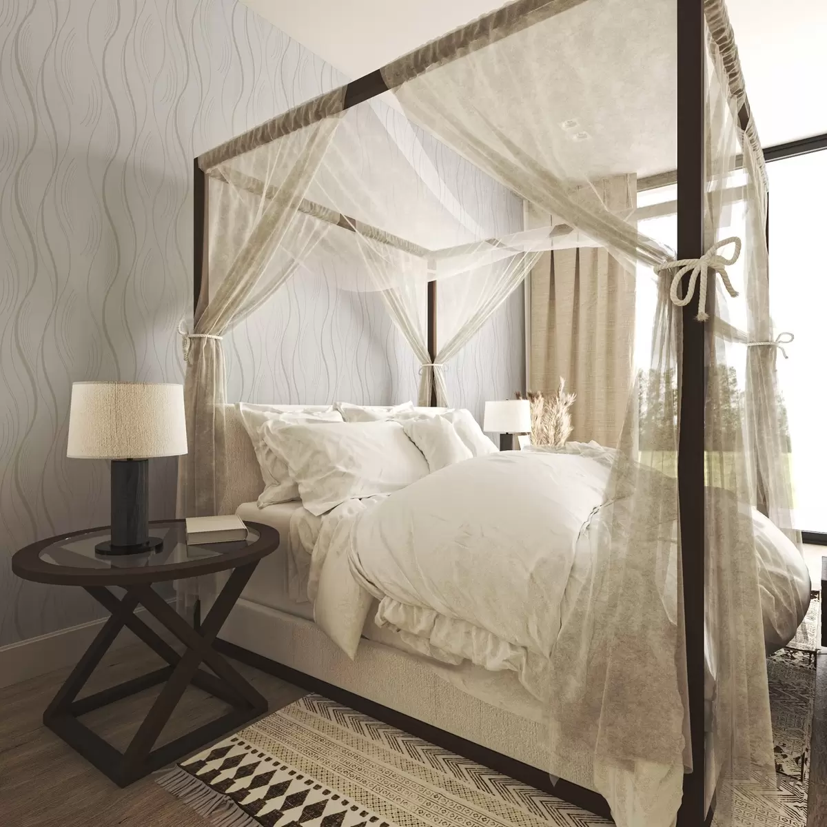 Wallpaper Linii ondulate cu lovituri suplimentare în stil modern a00482