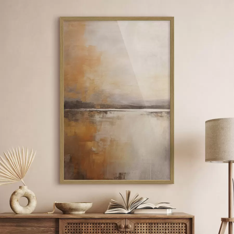 fototapet Un peisaj abstract texturat în nuanțe de portocaliu, maro și bej f45568