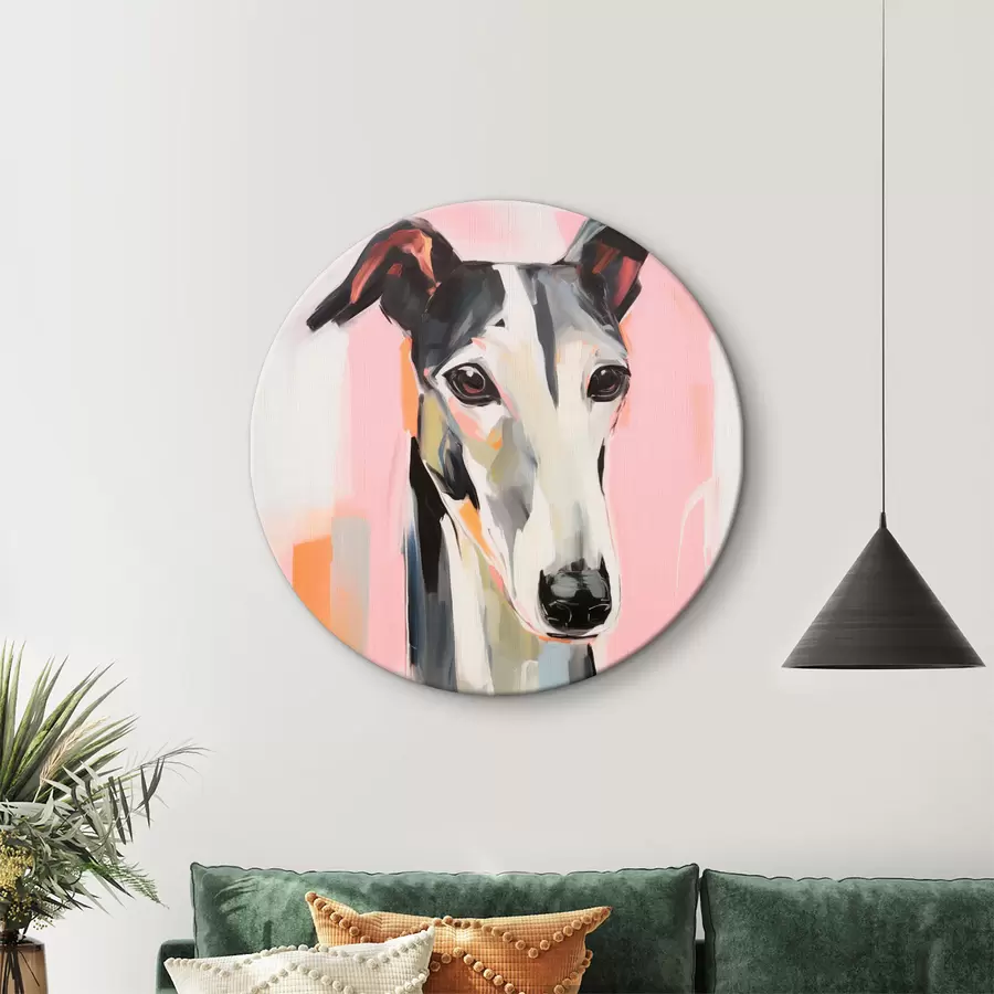 Tablouri Un ogar pe un fundal de roz, portocaliu și alb brushstrokes r45566