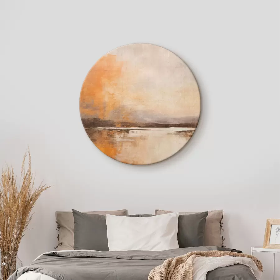 Tablouri Un peisaj abstract texturat în nuanțe de portocaliu, maro și bej r45568