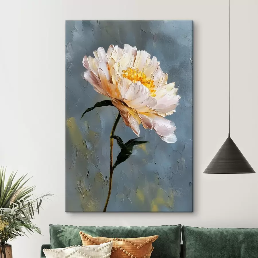 Tablouri Floare abstractă: compoziție în tonuri de albastru și gri s45542