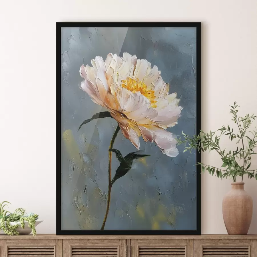 fototapet Floare abstractă: compoziție în tonuri de albastru și gri f45542