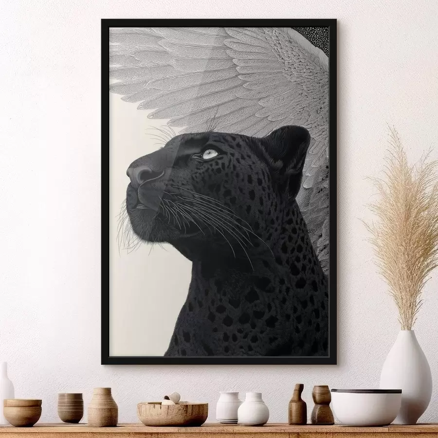 fototapet Compoziție grafică: panteră cu aripi f45548