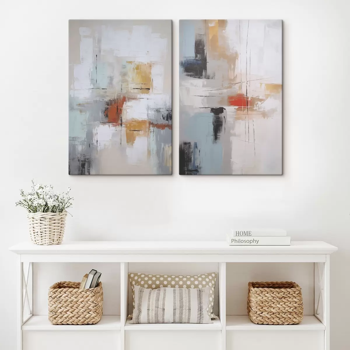 Tablouri Abstracție imitație de pictură și abraziuni m00667