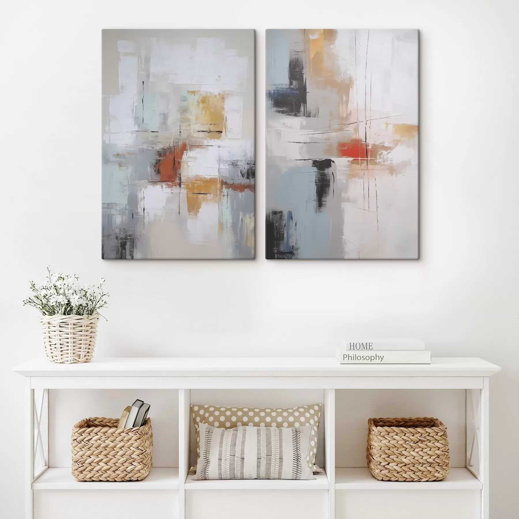 Tablouri Abstracție imitație de pictură și abraziuni m00667