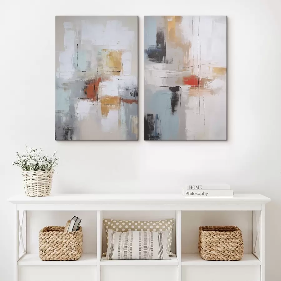 Tablouri Abstracție imitație de pictură și abraziuni m00667