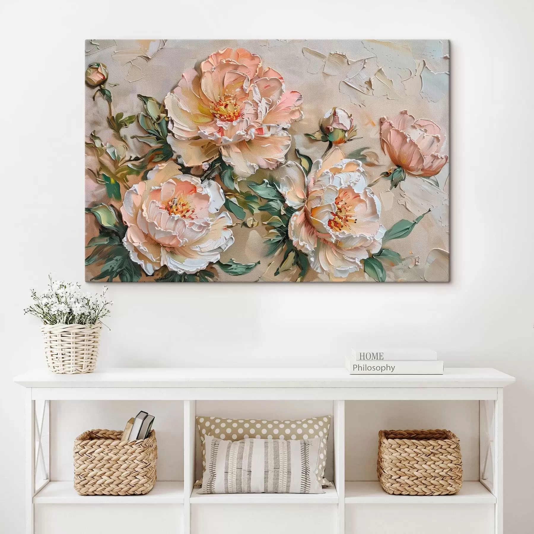 Tablouri Peony impasto imitație s45447