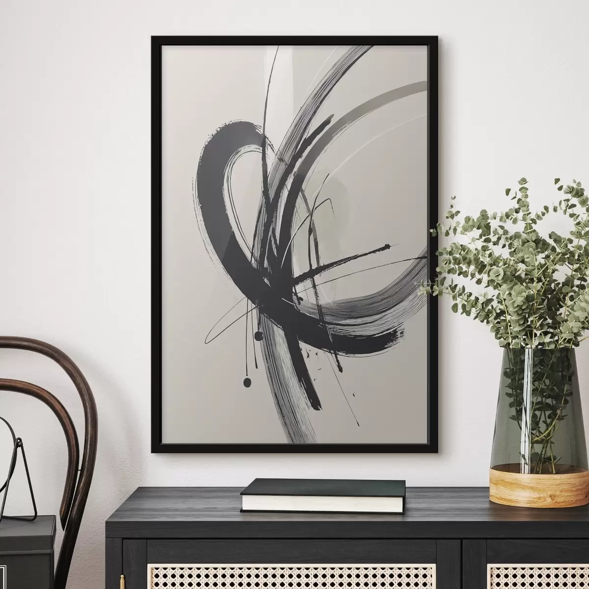 Poster Abstract minimalist brush strokes f45582