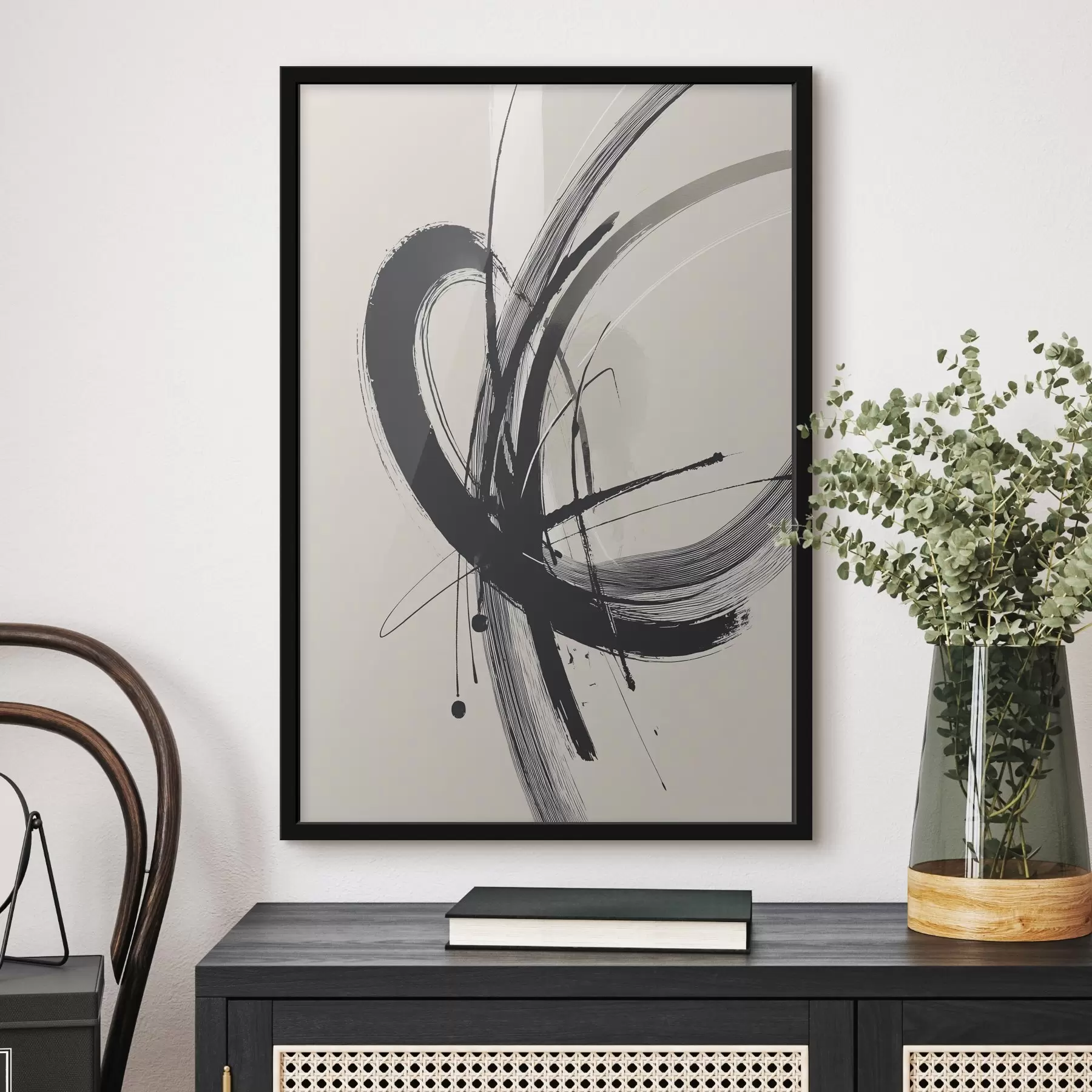 fototapet Abstract minimalist brush strokes f45582