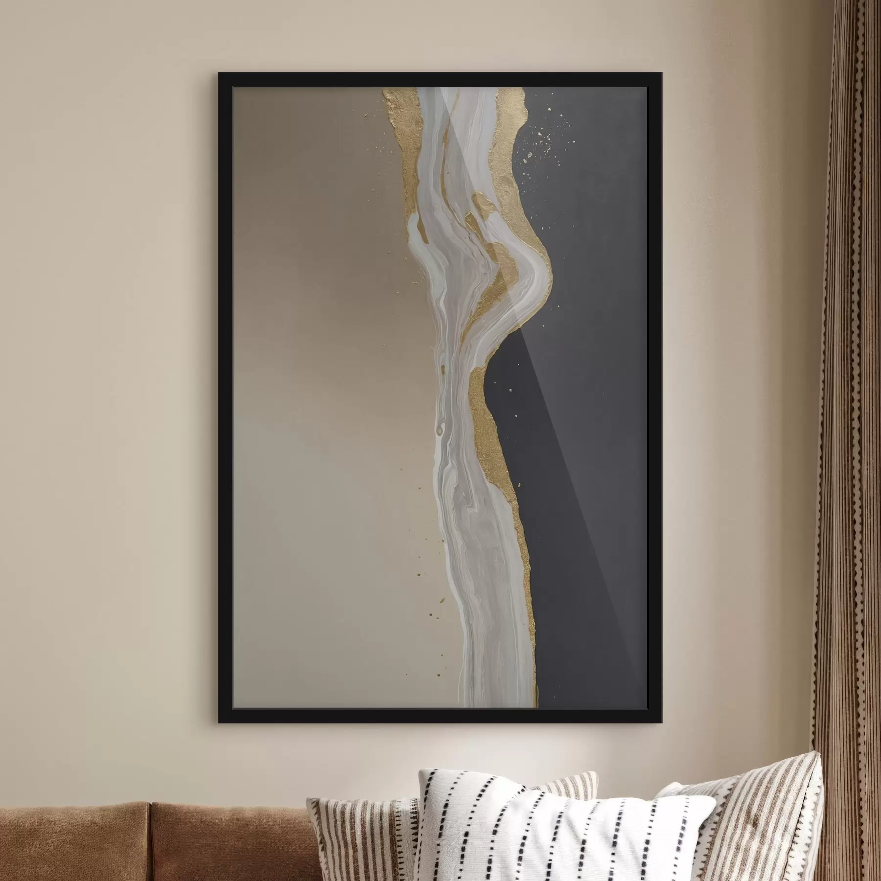 fototapet Pictură abstractă în nuanțe de bej și negru f45494