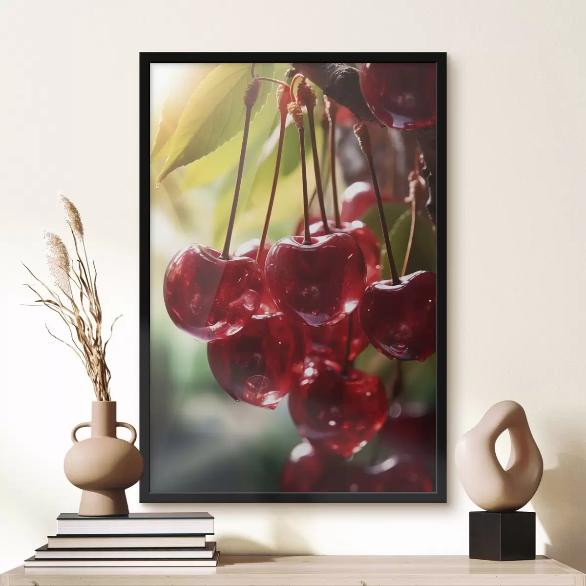 Poster Cireșe roșii strălucitoare în soare f45498