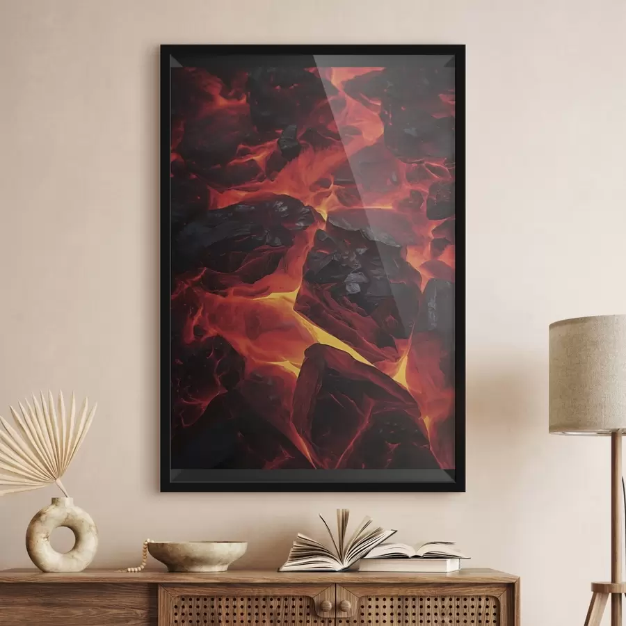 fototapet Pietre fierbinți cu fluxuri de lavă f45515