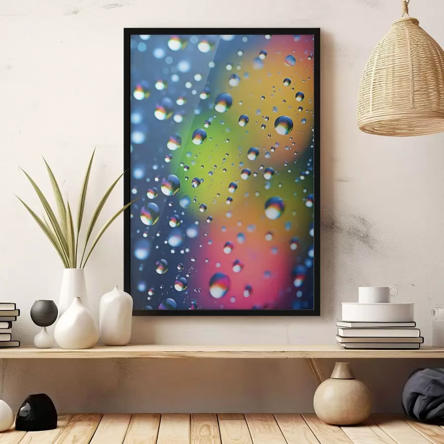 fototapet Reflexii colorate în picături de apă f45522