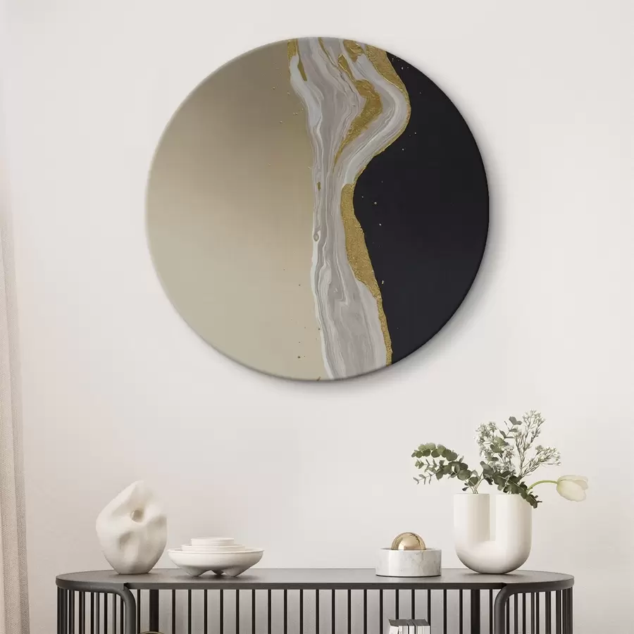 Tablouri Pictură abstractă în nuanțe de bej și negru r45494