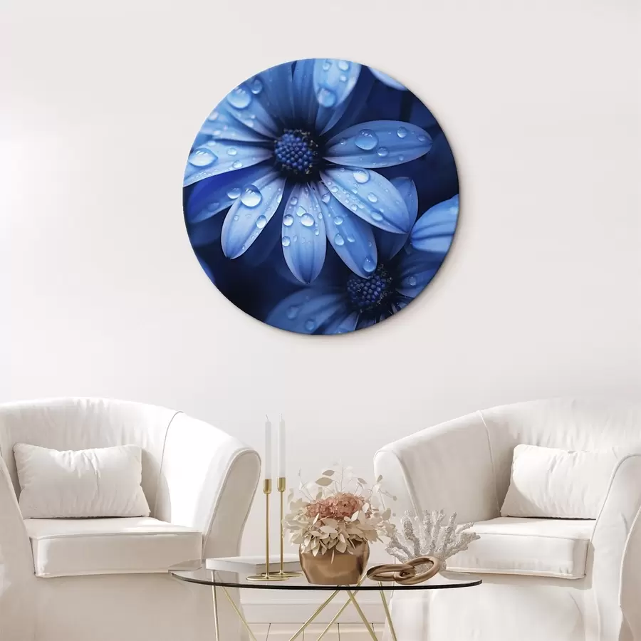 Tablouri Floare albastră cu picături de apă pe petale r45499