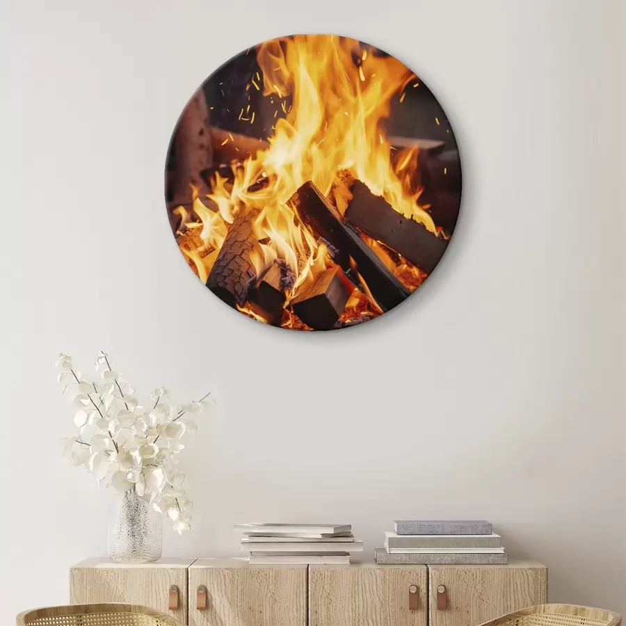 Tablouri Foc în flăcări în întuneric r45514