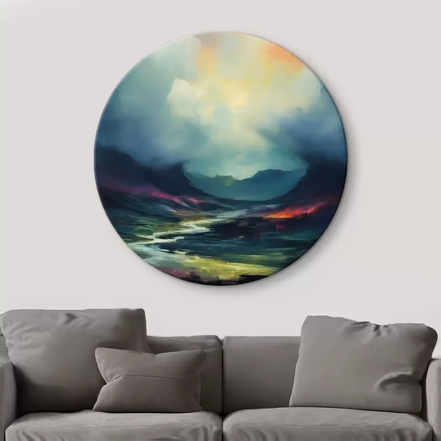 Tablouri Peisaj abstract cu un râu și munți r45627