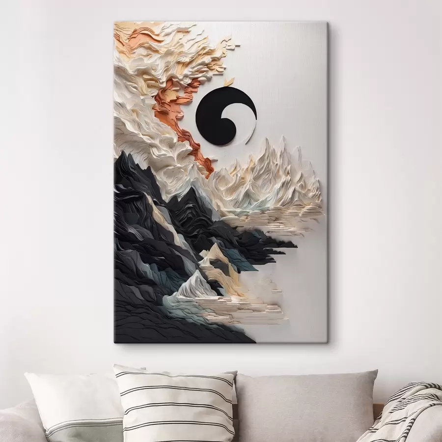 Tablouri Peisaj abstract cu munți într-un stil de hârtie s45482