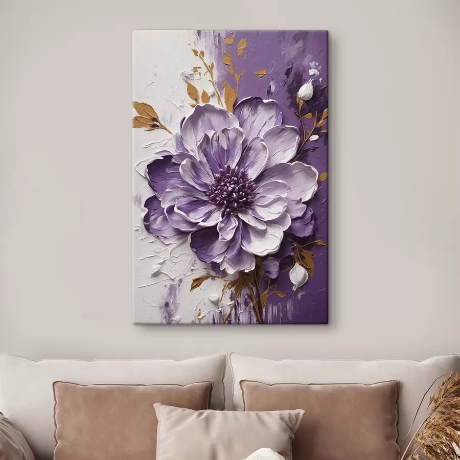Tablouri Floare purpurie în stilul picturii volumetrice s45492