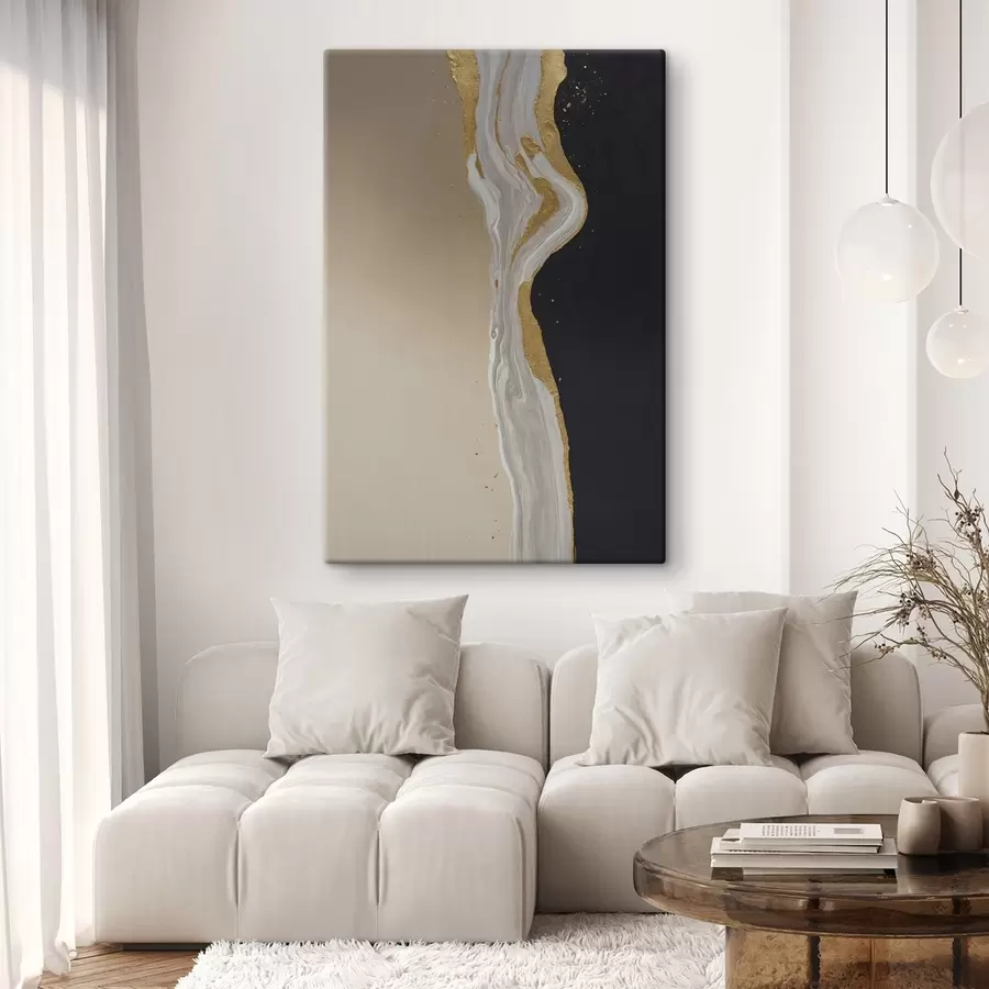 Tablouri Pictură abstractă în nuanțe de bej și negru s45494