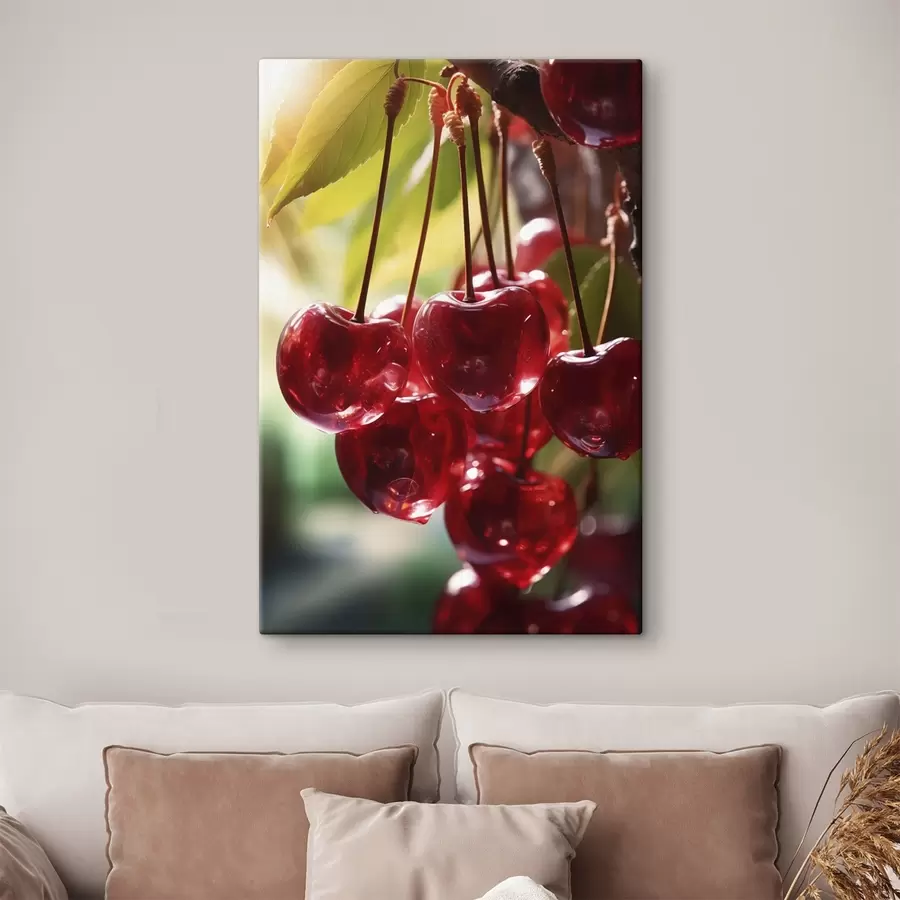 Tablouri Cireșe roșii strălucitoare în soare s45498