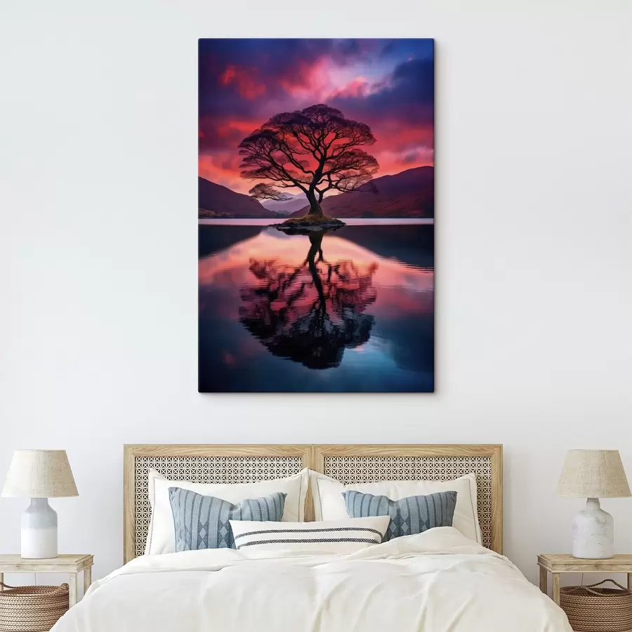 Tablouri Copac mare la apus de soare s45504