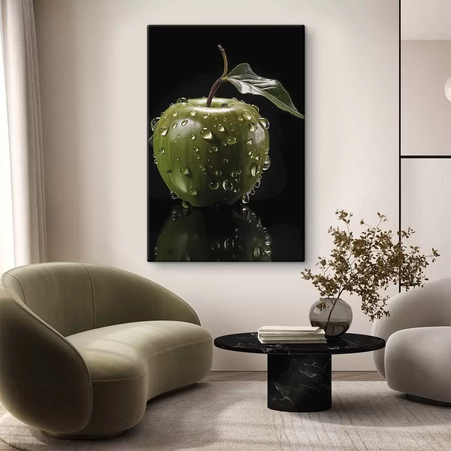 Tablouri Măr verde cu picături de apă s45506