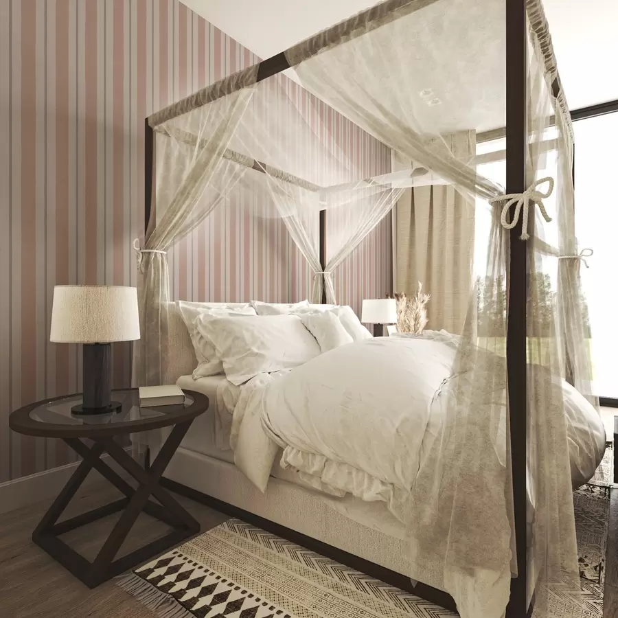 fototapet Teracotă-bej dungi largi cu un accent cenușiu a00513