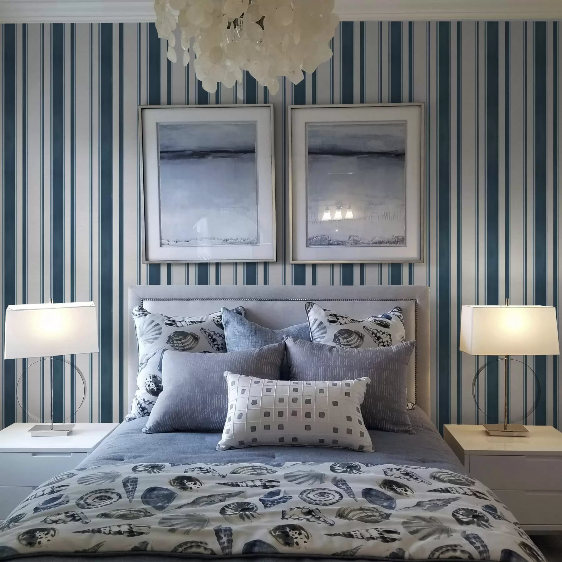 fototapet Combinație de dungi turcoaz pe un fundal alb cu ritm a00527