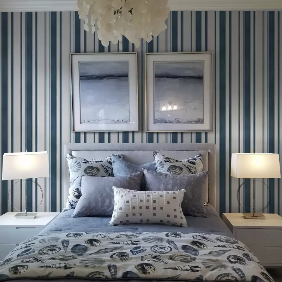 fototapet Combinație de dungi turcoaz pe un fundal alb cu ritm a00527