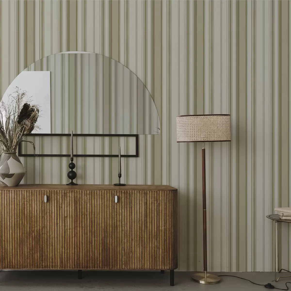 Wallpaper Fond crem cu dungi verticale gri-bej a00564