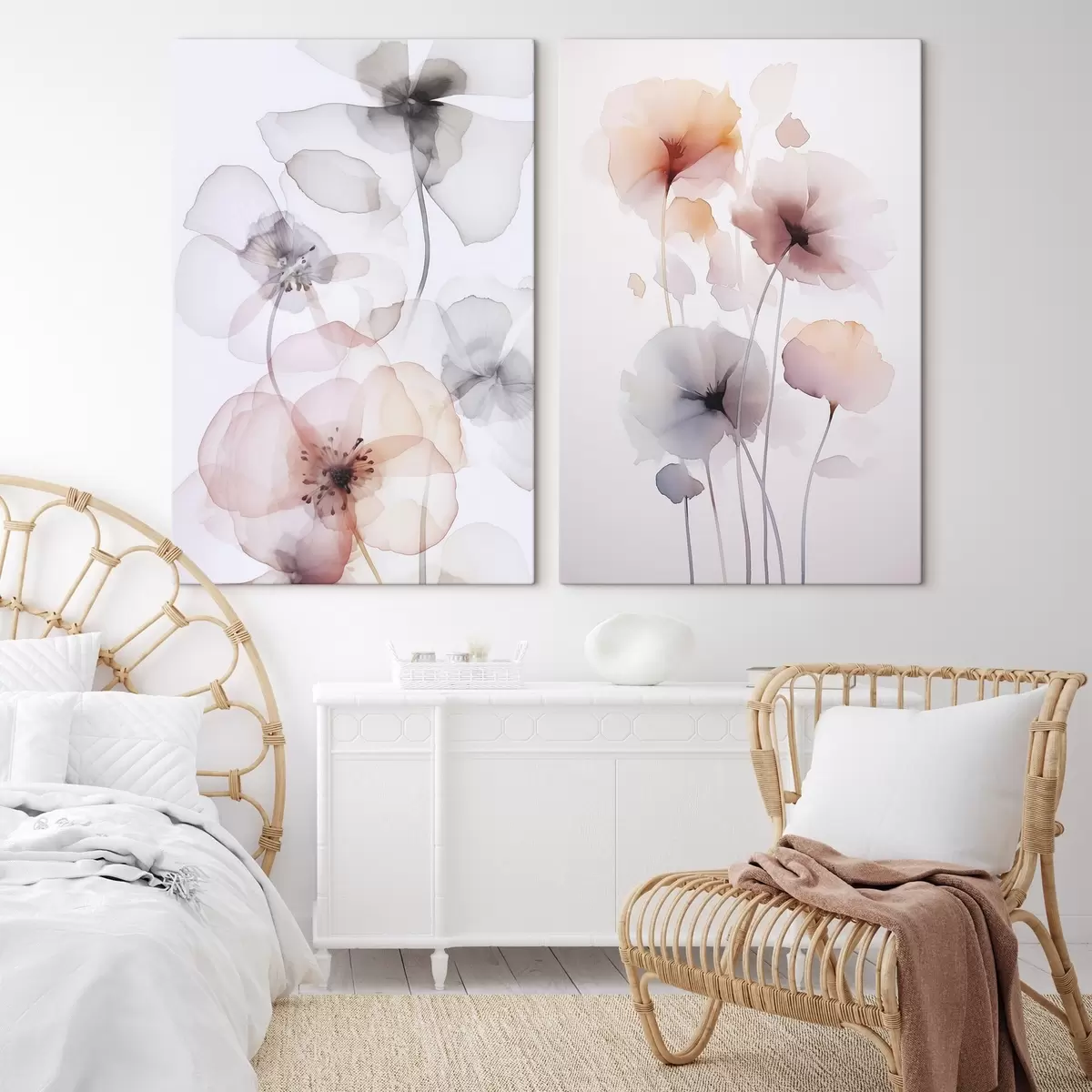 Tablouri Flori imitație de acuarelă m00680