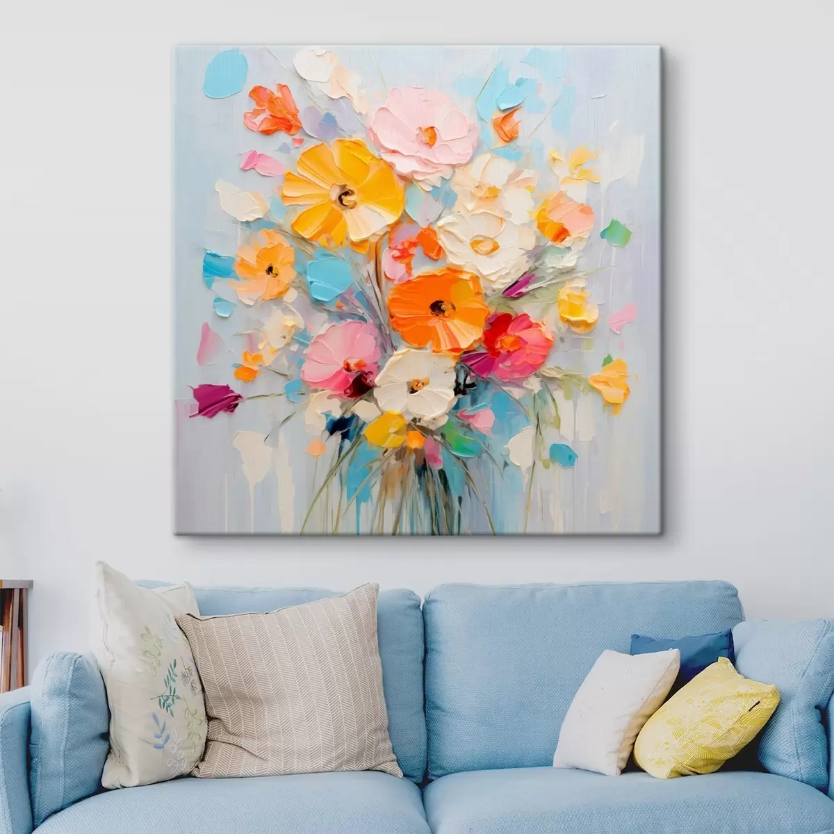 Tablouri Motiv floral: buchet abstract în tonuri pastelate s45599