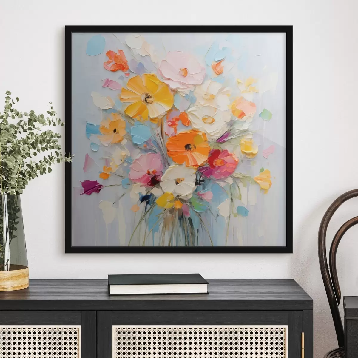 Poster Motiv floral: buchet abstract în tonuri pastelate f45599