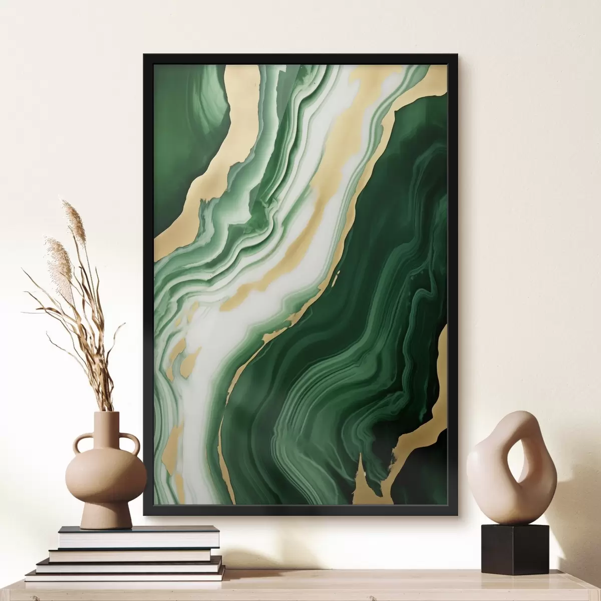 Poster Texturi de marmură verde-alb-galben f45695