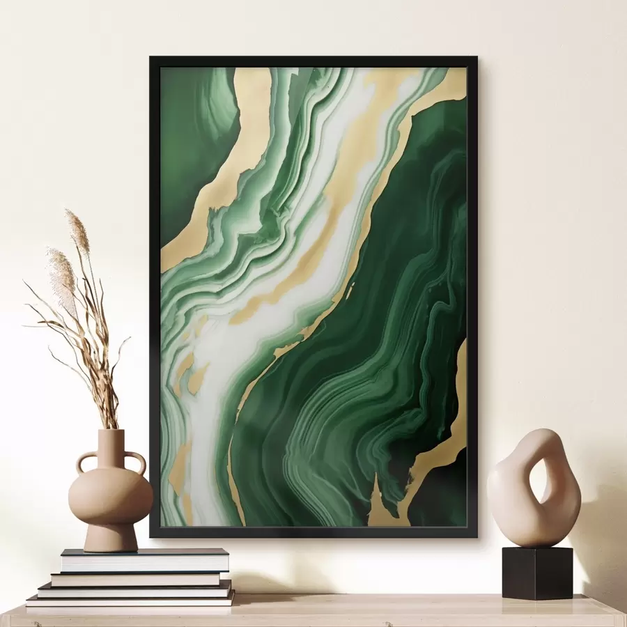 fototapet Texturi de marmură verde-alb-galben f45695